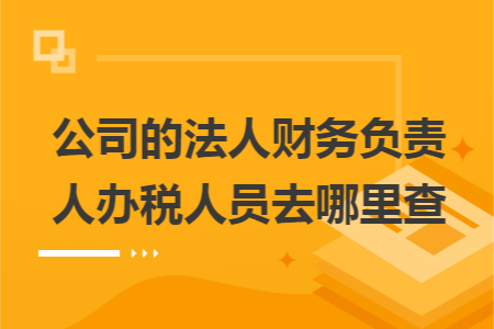 公司的法人财务负责人办税人员去哪里查