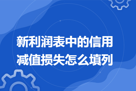 新利润表中的信用减值损失怎么填列
