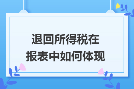 退回所得税在报表中如何体现