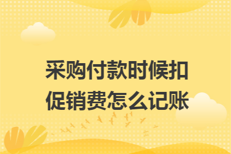 采购付款时候扣促销费怎么记账