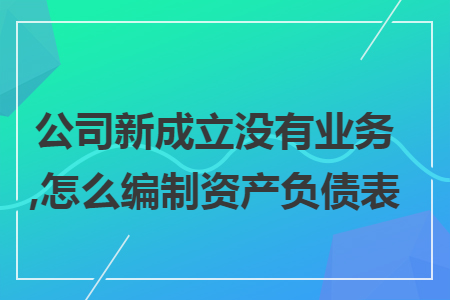 公司新成立没有业务,怎么编制资产负债表