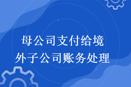 母公司支付给境外子公司账务处理