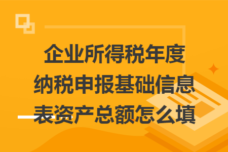 企业所得税年度纳税申报基础信息表资产总额怎么填