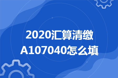 2020汇算清缴A107040怎么填