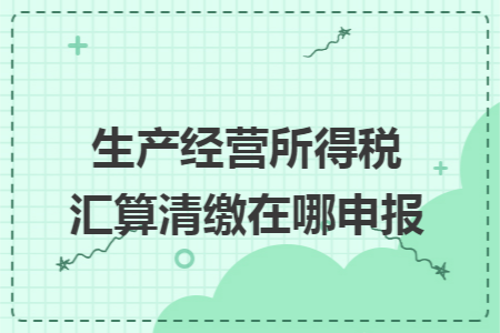 生产经营所得税汇算清缴在哪申报
