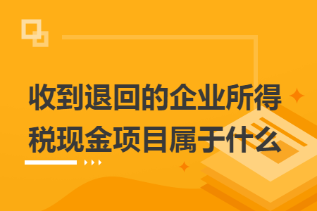 收到退回的企业所得税现金项目属于什么