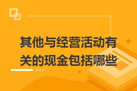 其他与经营活动有关的现金包括哪些