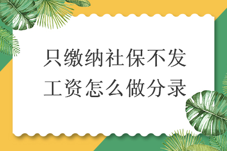 只缴纳社保不发工资怎么做分录