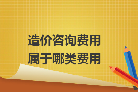 造价咨询费用属于哪类费用