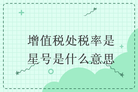 增值税处税率是星号是什么意思