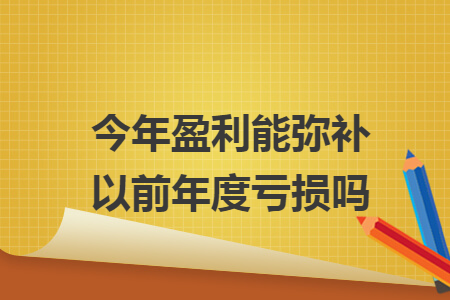 今年盈利能弥补以前年度亏损吗