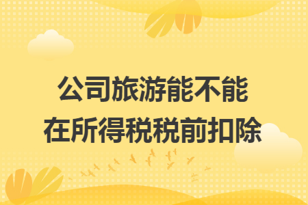 公司旅游能不能在所得税税前扣除