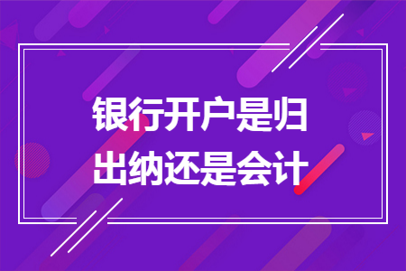 银行开户是归出纳还是会计