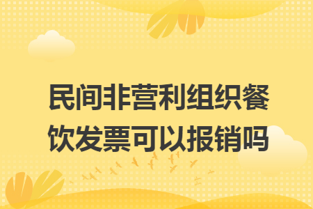 民间非营利组织餐饮发票可以报销吗