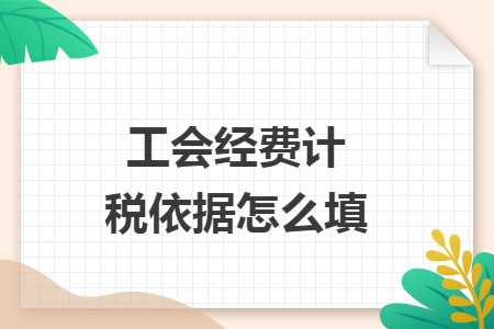 工会经费计税依据怎么填
