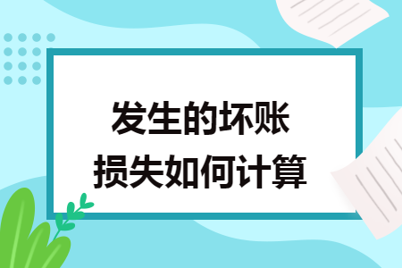 发生的坏账损失如何计算