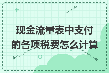 现金流量表中支付的各项税费怎么计算