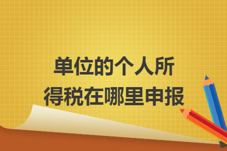 单位的个人所得税在哪里申报