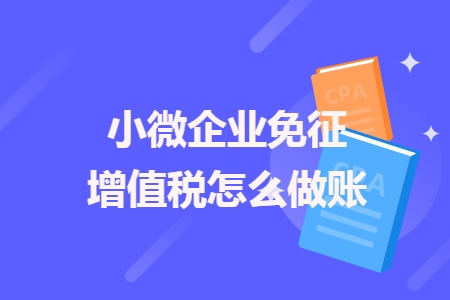小微企业免征增值税怎么做账
