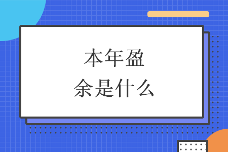 本年盈余是什么