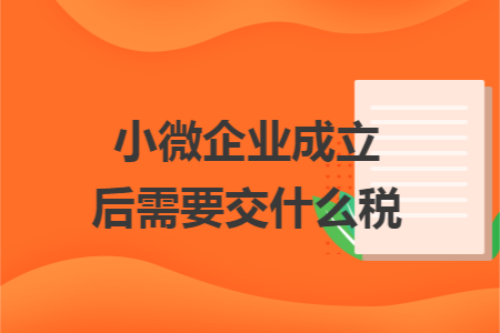 小微企业成立后需要交什么税