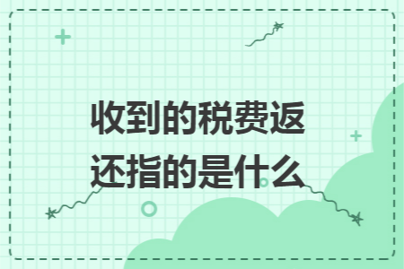 收到的税费返还指的是什么