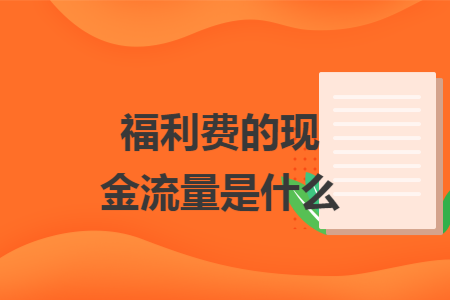 福利费的现金流量是什么