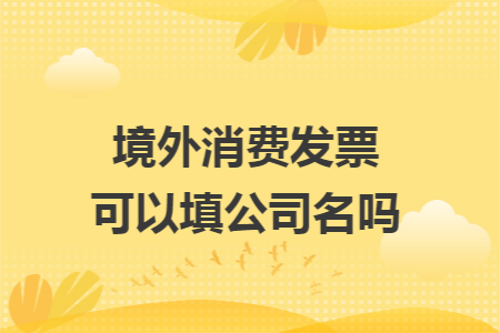 境外消费发票可以填公司名吗