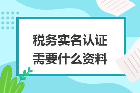 税务实名认证需要什么资料