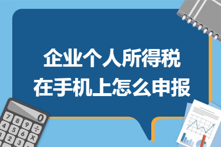 企业个人所得税在手机上怎么申报