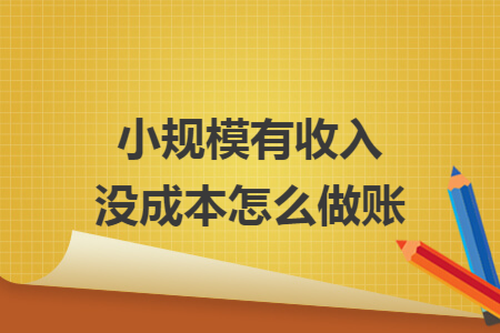 小规模有收入没成本怎么做账