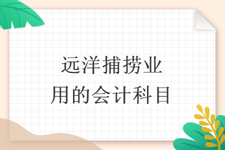 远洋捕捞业用的会计科目 远洋捕捞业用的会计科目