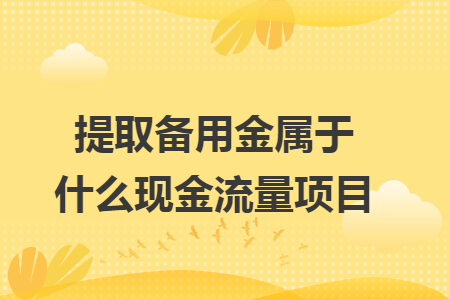 提取备用金属于什么现金流量项目 提取备用金属于什么现金流量项目