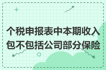 个税申报表中本期收入包不包括公司部分保险
