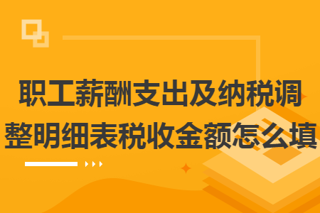 职工薪酬支出及纳税调整明细表税收金额怎么填