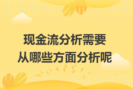 现金流分析需要从哪些方面分析呢