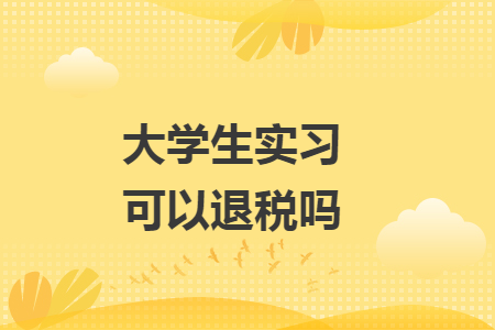 大学生实习可以退税吗