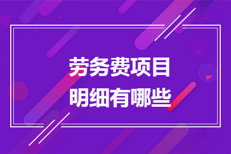 劳务费项目明细有哪些 劳务费项目明细有哪些