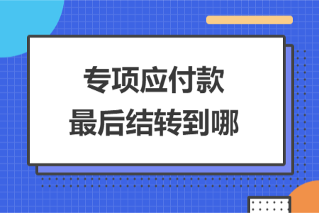专项应付款最后结转到哪