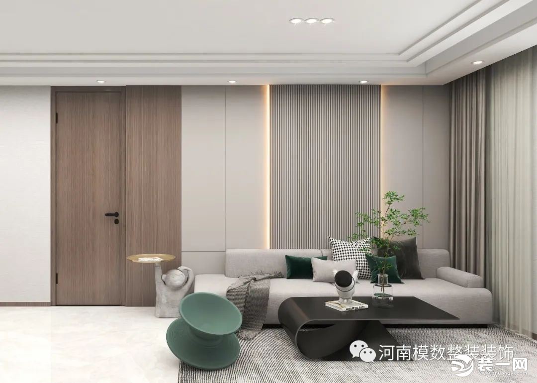 现代轻奢风客厅效果图