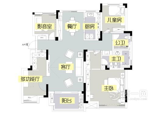 140平米四室两厅两卫户型图