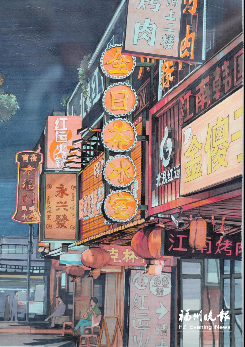 美翻！小伙用马克笔手绘多彩福州