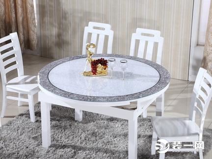 大理石可伸缩餐桌效果图