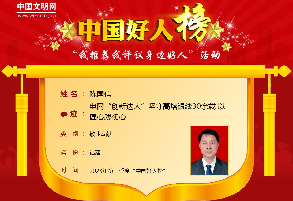 2023年第三季度“中国好人榜”发布！8位福建人上榜