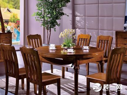 实木伸缩餐桌效果图