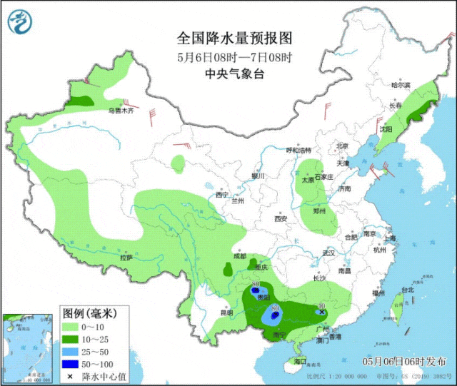 南方强降雨减弱 局地仍有分散性降雨 注意防范雷暴大风和次生灾害