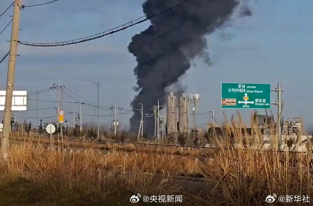 韩国坠机事故，现场画面→
