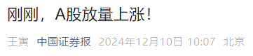 10日，A股放量上涨